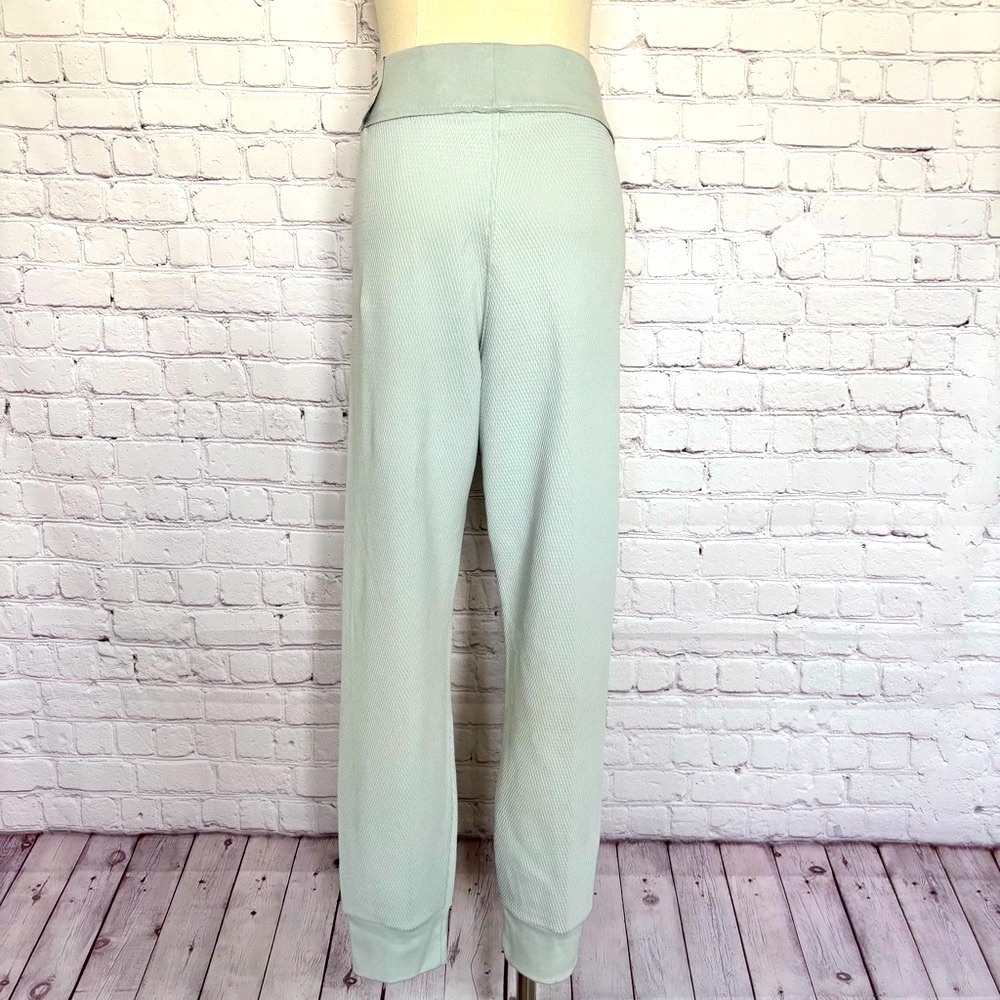 NIKE Slim Fit High Rise Full Length Light Sage Green Waffle Knit Jogger--NWT--L - Picture 11 of 16